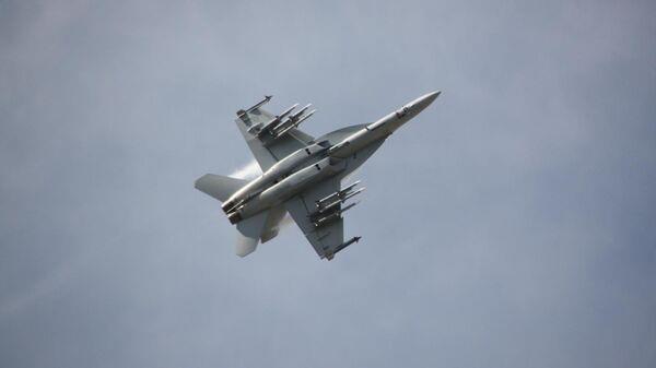 SE ESTRELLA UN AVION F-18 EN LA BASE AEREA DE ZARAGOZA EN ESPANA